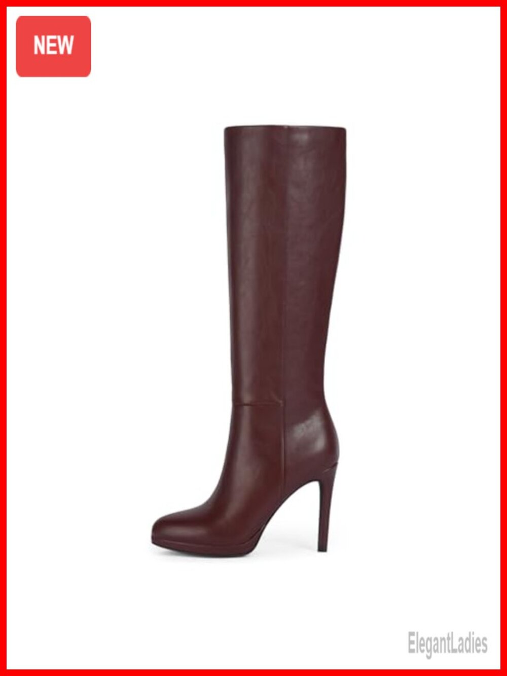 Knee High Boots Women Round Toe Stiletto Heel Faux Leather Tall Platforms - Picture 3 of 6
